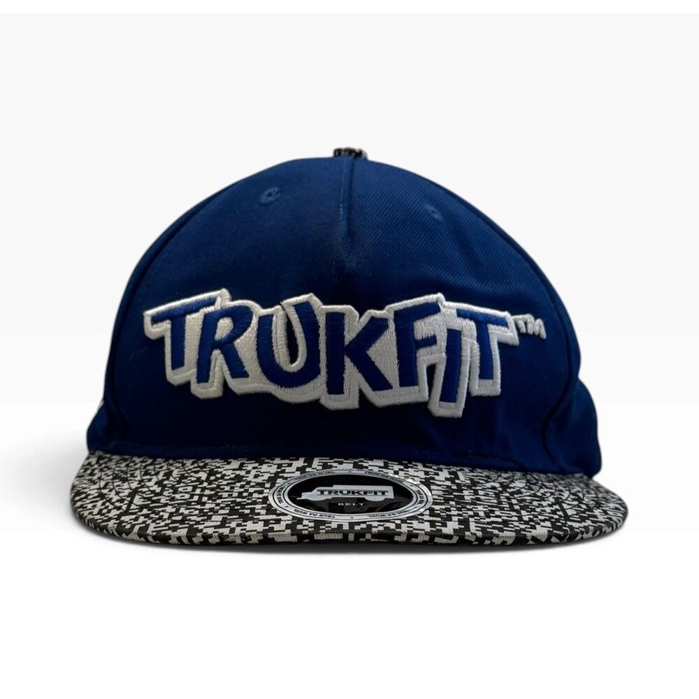 Trukfit Lil Wayne “Truk Da Wurl” Snapback Hat Blue QR Pattern